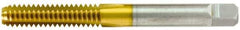 OSG - 1/16-27 NPTF Thread, 4 Flute Standard Pipe Tap - 2-1/8" OAL, 11/16" Thread Length, 5/16" Shank Diam, TiN Finish, High Speed Steel - Exact Industrial Supply