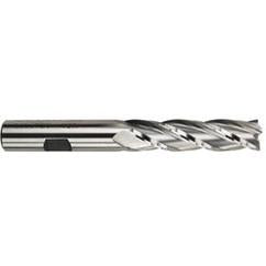 3/4 Dia. x 5-1/4 Overall Length 4-Flute Square End High Speed Steel SE End Mill-Round Shank-Center Cutting -TiN - Industrial Tool & Supply