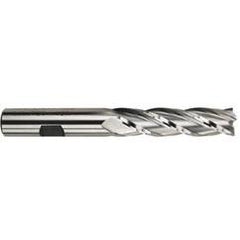 3/4 Dia. x 5-1/4 Overall Length 4-Flute Square End High Speed Steel SE End Mill-Round Shank-Center Cutting -TiN - Industrial Tool & Supply