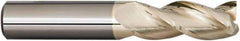 Accupro - 1", 3" LOC, 1" Shank Diam, 6" OAL, 3 Flute, Solid Carbide Square End Mill - Single End, ZrN Finish, Spiral Flute, 37° Helix, Centercutting, Right Hand Cut, Right Hand Flute - Industrial Tool & Supply