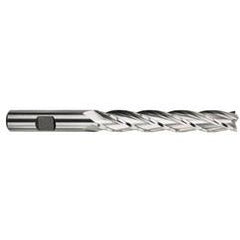 11/32 Dia. x 4-1/4 Overall Length 4-Flute Square End High Speed Steel SE End Mill-Round Shank-Center Cutting -TiN - Industrial Tool & Supply