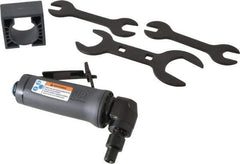 Ingersoll-Rand - 1/4" Collet, Angle Handle, Angle Air Die Grinder - 12,000 RPM, Dual Capable Exhaust, 19 CFM, 0.4 hp - Industrial Tool & Supply