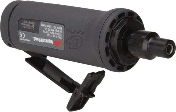 Ingersoll-Rand - 1/4" Collet, Straight Handle, Angle Air Die Grinder - 20,000 RPM, Dual Capable Exhaust, 19 CFM, 0.4 hp, 1/4 NPT - Industrial Tool & Supply