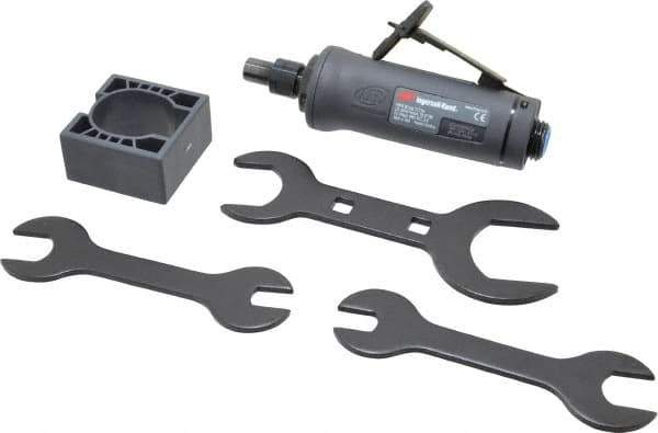 Ingersoll-Rand - 1/4" Collet, Straight Handle, Angle Air Die Grinder - 25,000 RPM, Dual Capable Exhaust, 20 CFM, 0.4 hp, 1/4 NPT - Industrial Tool & Supply