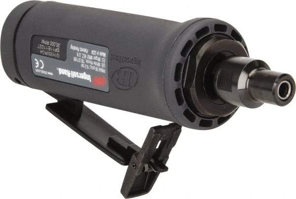 Ingersoll-Rand - 1/4" Collet, Straight Handle, Angle Air Die Grinder - 35,000 RPM, Dual Capable Exhaust, 25 CFM, 0.4 hp, 1/4 NPT - Industrial Tool & Supply