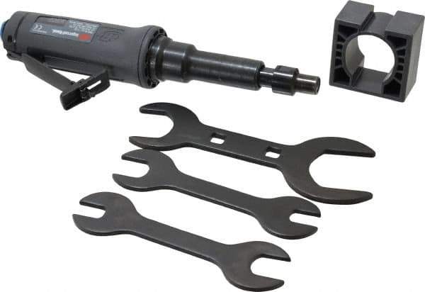 Ingersoll-Rand - 1/4" Collet, Straight Handle, Angle Air Die Grinder - 25,000 RPM, Dual Capable Exhaust, 25 CFM, 0.4 hp, 1/4 NPT - Industrial Tool & Supply