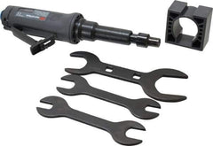 Ingersoll-Rand - 1/4" Collet, Straight Handle, Angle Air Die Grinder - 25,000 RPM, Dual Capable Exhaust, 25 CFM, 0.4 hp, 1/4 NPT - Industrial Tool & Supply