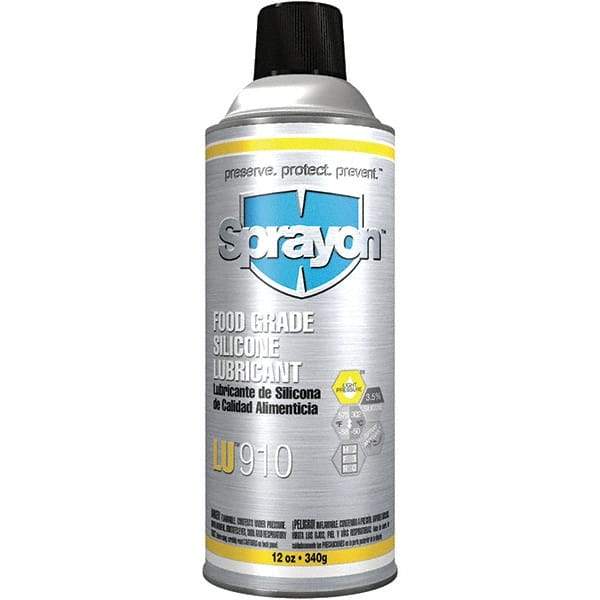 Sprayon - 12 oz Aerosol Silicone Lubricant - Clear, -58°F to 575°F, Food Grade - Industrial Tool & Supply