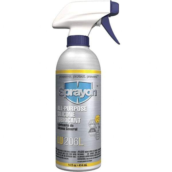 Sprayon - 14 oz Trigger Spray Can Silicone Lubricant - Clear, -50°F to 375°F - Industrial Tool & Supply