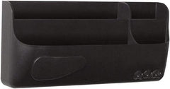 MasterVision - 4 Compartment, 4.33 Inch Wide x 9.45 Inch Deep x 2.17 Inch High, Marker Tray - Plastic, Black - Industrial Tool & Supply