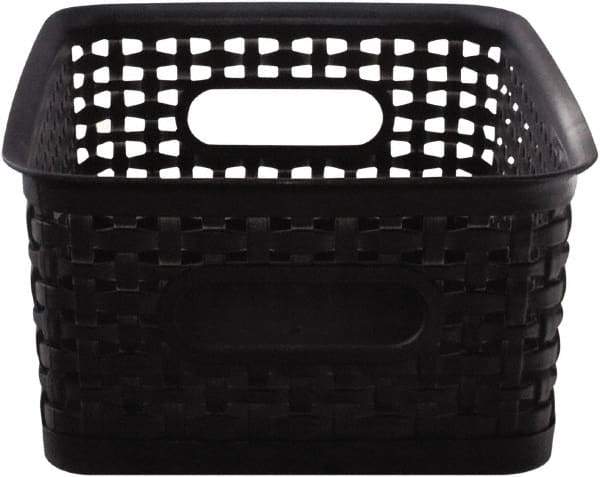 ADVANTUS - 1 Compartment, 9-7/8 Inch Wide x 7-3/8 Inch Deep x 4 Inch High, File Storage Box - Plastic, Black - Industrial Tool & Supply