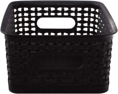 ADVANTUS - 1 Compartment, 9-7/8 Inch Wide x 7-3/8 Inch Deep x 4 Inch High, File Storage Box - Plastic, Black - Industrial Tool & Supply