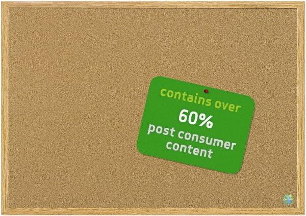 MasterVision - 36" Wide x 24" High Open Cork Bulletin Board - Natural (Color) - Industrial Tool & Supply