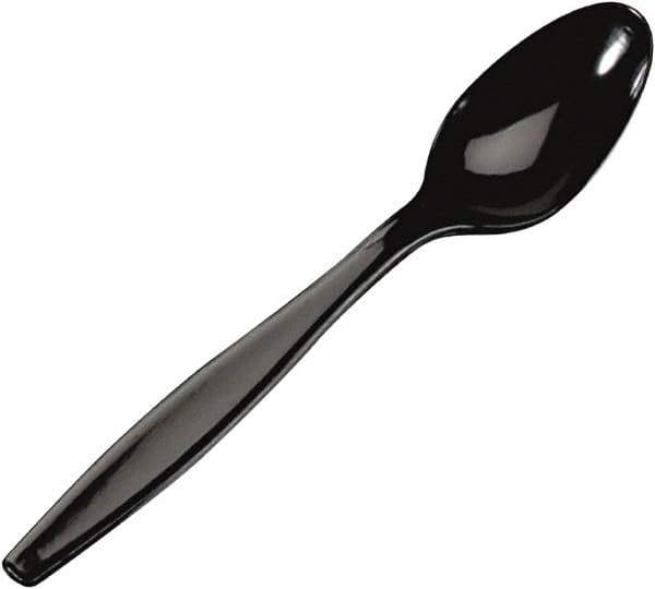 Dixie - Plastic Cutlery, Heavyweight Teaspoons - Black - Industrial Tool & Supply