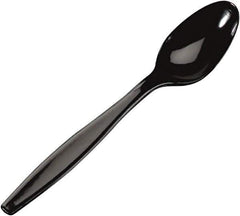 Dixie - Plastic Cutlery, Heavyweight Teaspoons - Black - Industrial Tool & Supply