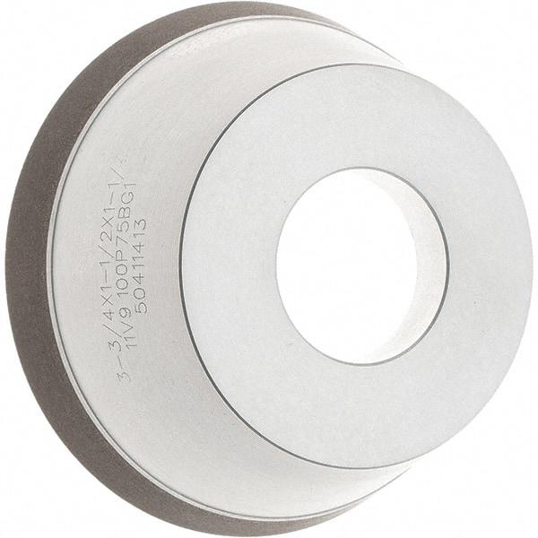 Tru-Maxx - 95mm Diam, 1-1/4" Hole Size, 1" Overall Thickness, 100 Grit, Type 11V9, Tool & Cutter Grinding Wheel - Fine Grade, CBN - Industrial Tool & Supply