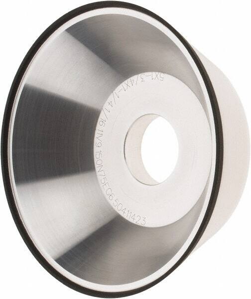 Tru-Maxx - 5" Diam, 1-1/4" Hole Size, 1" Overall Thickness, 150 Grit, Type 11V9, Tool & Cutter Grinding Wheel - Very Fine Grade, CBN - Industrial Tool & Supply