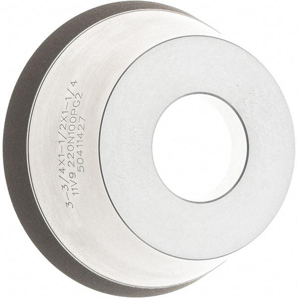 Tru-Maxx - 95mm Diam, 1-1/4" Hole Size, 1" Overall Thickness, 220 Grit, Type 11V9, Tool & Cutter Grinding Wheel - Very Fine Grade, Diamond - Industrial Tool & Supply