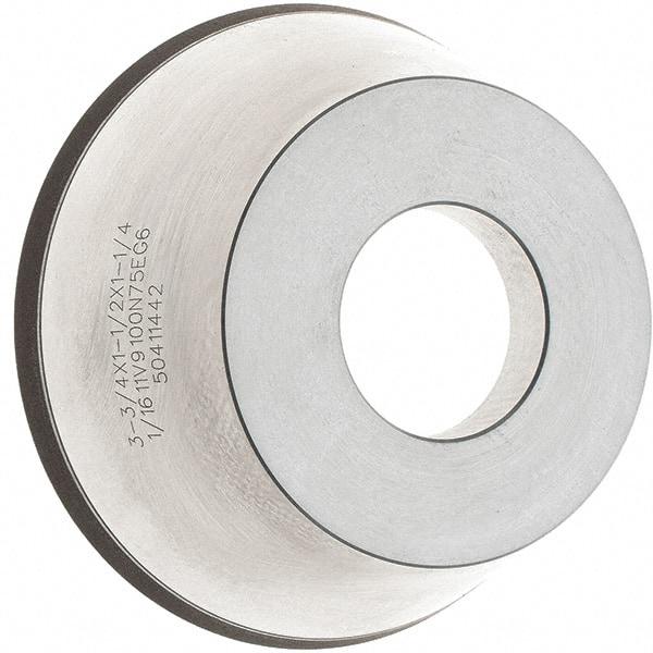 Tru-Maxx - 95mm Diam, 1-1/4" Hole Size, 1" Overall Thickness, 100 Grit, Type 11V9, Tool & Cutter Grinding Wheel - Fine Grade, CBN - Industrial Tool & Supply