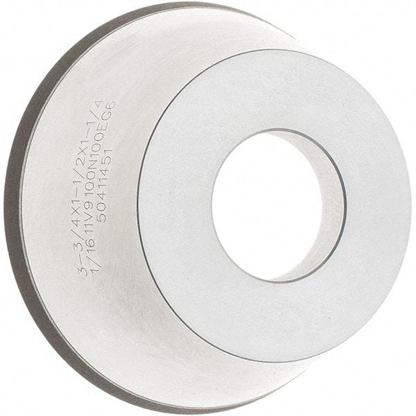 Tru-Maxx - 95mm Diam, 1-1/4" Hole Size, 1" Overall Thickness, 100 Grit, Type 11V9, Tool & Cutter Grinding Wheel - Fine Grade, CBN - Industrial Tool & Supply