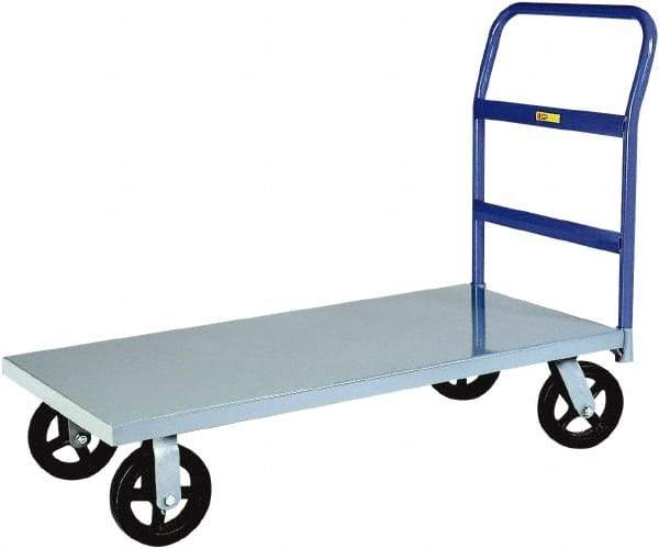 Little Giant - 2,400 Lb Capacity Steel Platform Truck - Steel Deck, 24" OAW, 48" Platform Length x 11" Platform Height, Mold-On Rubber Casters - Industrial Tool & Supply