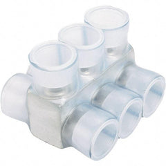Panduit - 3 Port, 6 AWG Compatible, Tap Connector - 4" OAL x 3" OAW x 1.36" OAH, Clear - Industrial Tool & Supply