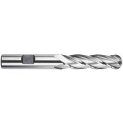 5/16" Dia. - 3-1/8" OAL - HSS-TiN - Ball Nose SE EM - 4 FL - Industrial Tool & Supply