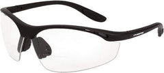 CrossFire - +2, Clear Lenses, Scratch Resistant, Framed Magnifying Safety Glasses - UV Protection, Black Frame - Industrial Tool & Supply
