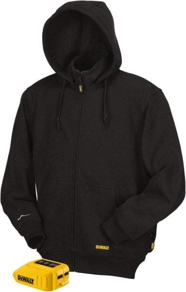 DeWALT - Size M Heated & Cold Weather Jacket - Black, Cotton & Polyester, Zipper Closure - Industrial Tool & Supply