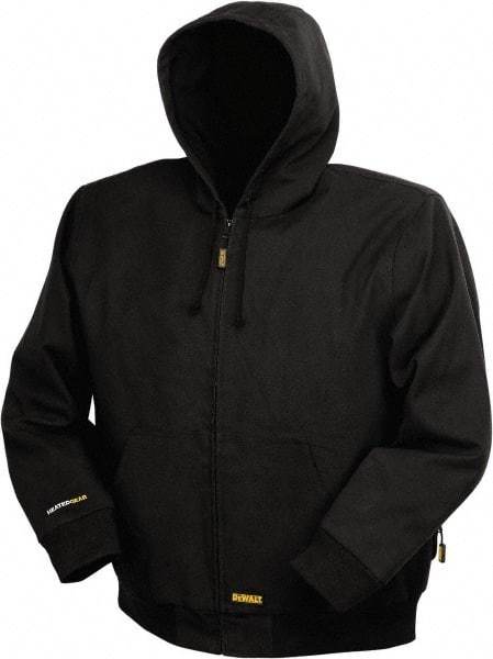 DeWALT - Size M Heated & Cold Weather Jacket - Black, Cotton, Zipper Closure, 46" Chest - Industrial Tool & Supply