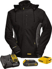 DeWALT - Size XL Heated & Cold Weather Jacket - Black, Polyester, Zipper Closure, 48" Chest - Industrial Tool & Supply