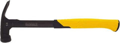 DeWALT - 14 oz Head, Straight Framing Hammer - 12" OAL, Steel Head, 2" Face Diam, Checkered Face, Steel Handle with Grip - Industrial Tool & Supply