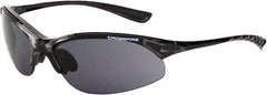 CrossFire - Smoke Lenses, Framed Safety Glasses - Scratch Resistant, Crystal Black Frame, Size Universal, Wrap Around - Industrial Tool & Supply