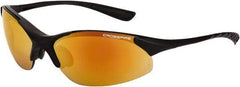 CrossFire - Red Mirror Lenses, Framed Safety Glasses - Scratch Resistant, Matte Black Frame, Size Universal, Wrap Around - Industrial Tool & Supply