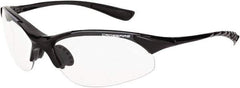 CrossFire - Clear Lenses, Framed Safety Glasses - Scratch Resistant, Black Frame, Size Universal, Wrap Around - Industrial Tool & Supply