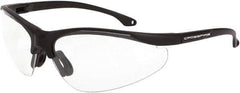 CrossFire - Smoke Lenses, Framed Safety Glasses - Scratch Resistant, Matte Black Frame, Size Universal, Wrap Around - Industrial Tool & Supply