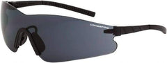 CrossFire - Smoke Lenses, Framed Safety Glasses - Anti-Fog, Black Frame, Size Universal, Wrap Around - Industrial Tool & Supply