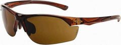 CrossFire - Super Dark Brown Lenses, Framed Safety Glasses - Scratch Resistant, Crystal Brown Frame, Size Universal, Wrap Around - Industrial Tool & Supply