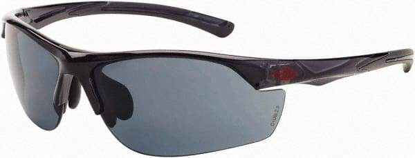 CrossFire - Blue Mirror Lenses, Framed Safety Glasses - Scratch Resistant, White Frame, Size Universal, Wrap Around - Industrial Tool & Supply