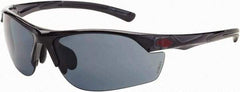 CrossFire - Blue Mirror Lenses, Framed Safety Glasses - Scratch Resistant, White Frame, Size Universal, Wrap Around - Industrial Tool & Supply