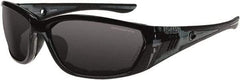 CrossFire - Smoke Lenses, Framed Safety Glasses - Anti-Fog, Crystal Black Frame, Size Universal, Wrap Around - Industrial Tool & Supply