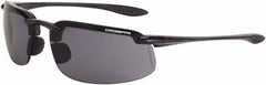 CrossFire - Smoke Lenses, Framed Safety Glasses - Scratch Resistant, Crystal Black Frame, Size Universal, Wrap Around - Industrial Tool & Supply