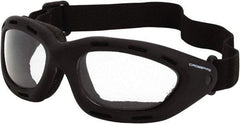 CrossFire - Clear Lenses, Framed Safety Glasses - Anti-Fog, Black Frame, Size Universal, Wrap Around - Industrial Tool & Supply
