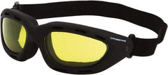 CrossFire - Yellow Lenses, Framed Safety Glasses - Anti-Fog, Black Frame, Size Universal, Wrap Around - Industrial Tool & Supply