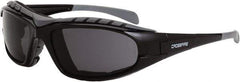 CrossFire - Smoke Lenses, Framed Safety Glasses - Anti-Fog, Black Frame, Size Universal, Wrap Around - Industrial Tool & Supply