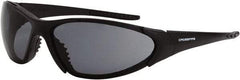 CrossFire - Smoke Lenses, Framed Safety Glasses - Scratch Resistant, Black Frame, Size Universal, Wrap Around - Industrial Tool & Supply