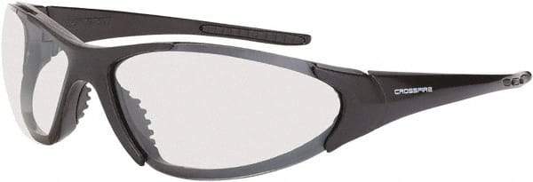 CrossFire - Indoor/Outdoor Lenses, Framed Safety Glasses - Scratch Resistant, Black Frame, Size Universal, Wrap Around - Industrial Tool & Supply