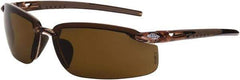 CrossFire - Polarized Brown Lenses, Framed Polarized Glasses - Scratch Resistant, Brown Frame, Size Universal, Wrap Around - Industrial Tool & Supply