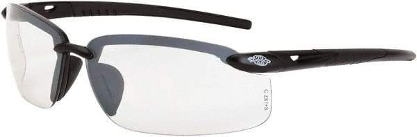 CrossFire - Clear Lenses, Framed Safety Glasses - Scratch Resistant, Gray Frame, Size Universal, Wrap Around - Industrial Tool & Supply