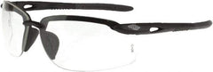 CrossFire - Clear Lenses, Framed Safety Glasses - Scratch Resistant, Black Frame, Size Universal, Wrap Around - Industrial Tool & Supply